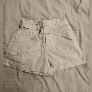 LOFT High Waist Cream Shorts